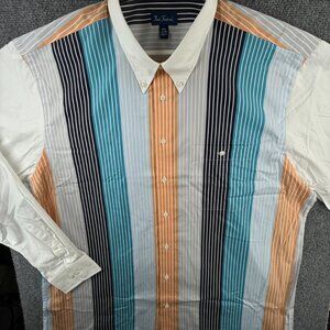NWOT Paul Frederick 2XLT Tall Shirt Button Up Long Sleeve Striped Colorful